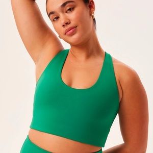 nwt girlfriend collective Emerald Audrey Cross Back Bra - size m